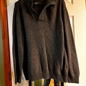 American Eagle Outfitters Dark Charcoal Button up Neck Sweater